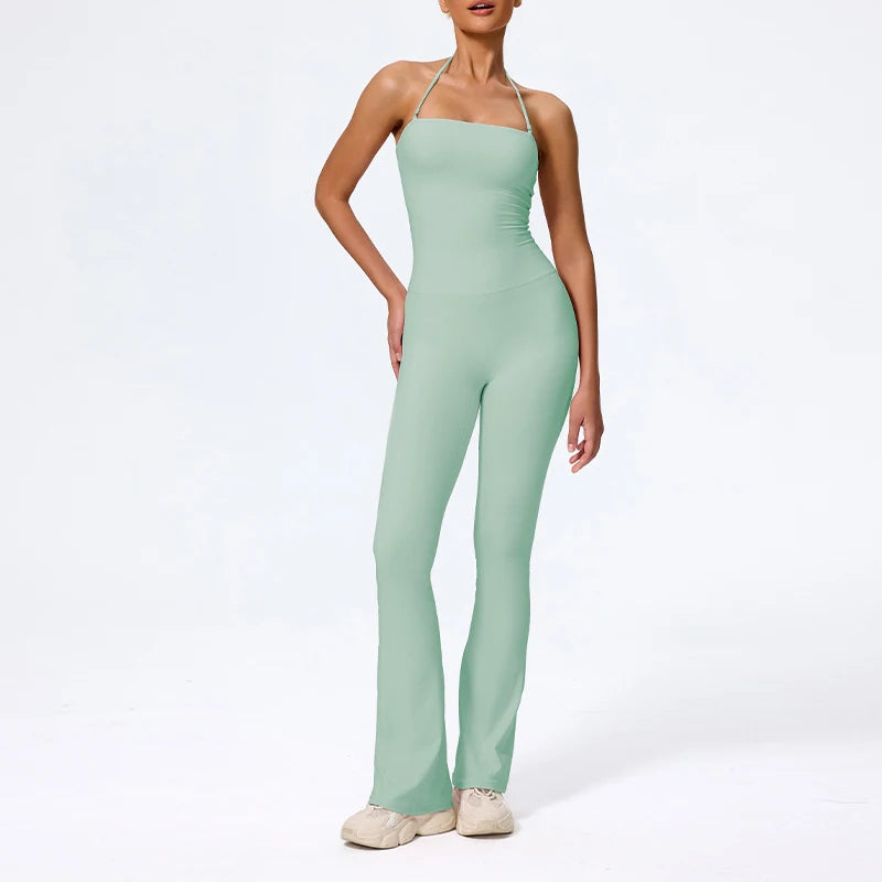 Flared Sport Jumpsuit met Halterneck – Pulsen Fit (11)