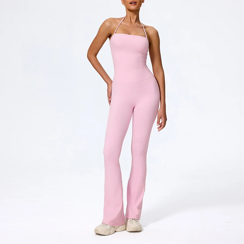 Flared Sport Jumpsuit met Halterneck – Pulsen Fit (5)