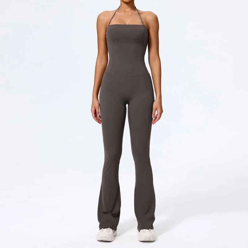 Flared Sport Jumpsuit met Halterneck – Pulsen Fit (6)