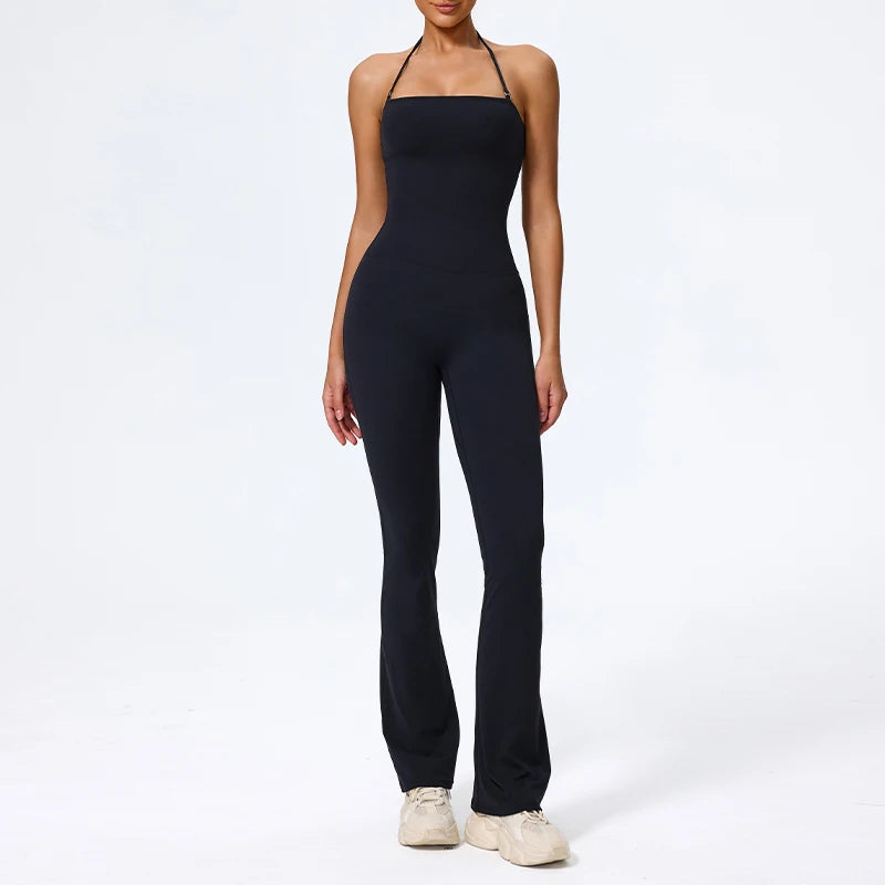 Flared Sport Jumpsuit met Halterneck – Pulsen Fit (9)