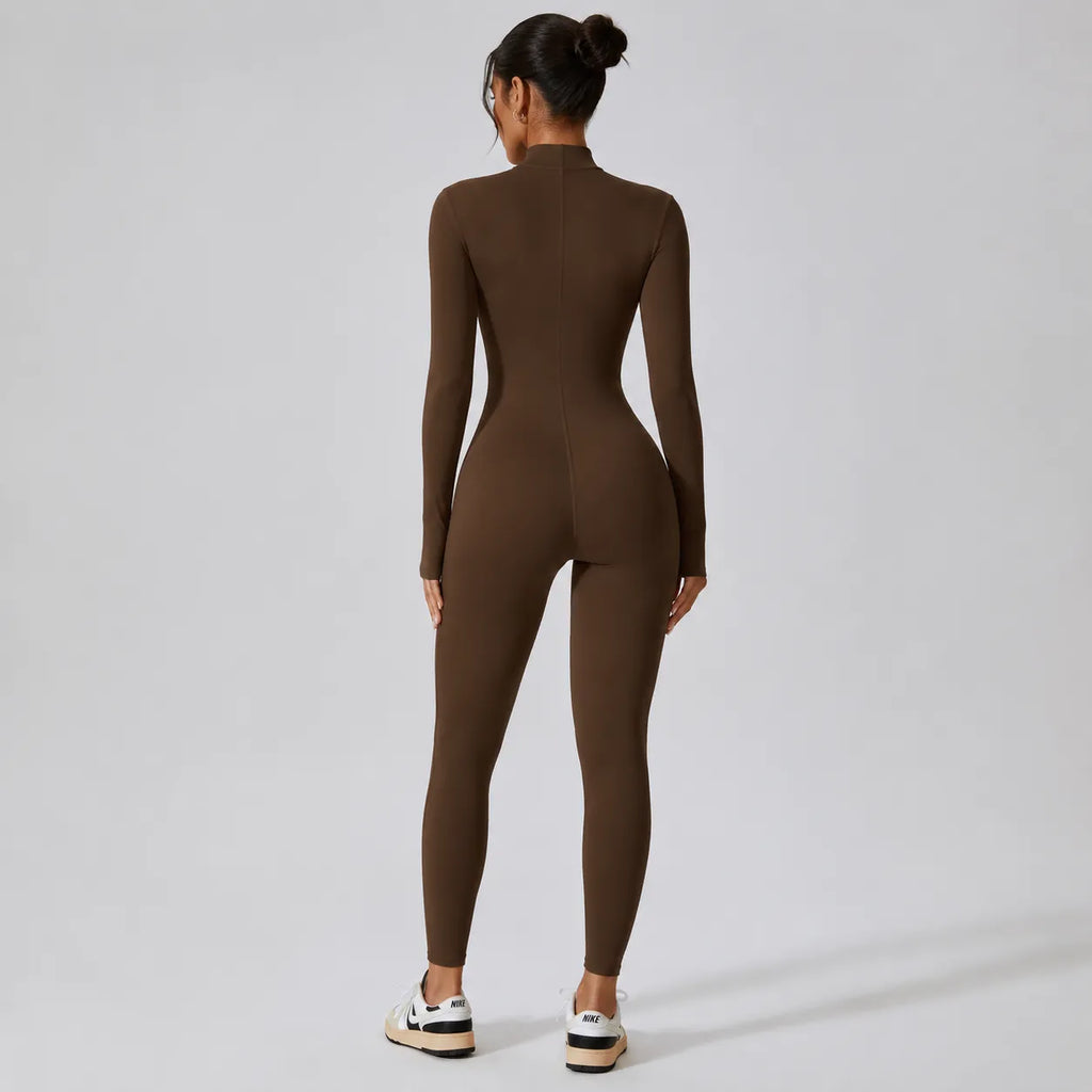 Performance Sport Jumpsuit met Rits en Lange Mouwen – Pulsen Fit (2)