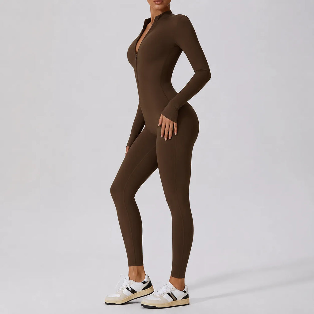 Performance Sport Jumpsuit met Rits en Lange Mouwen – Pulsen Fit (4)