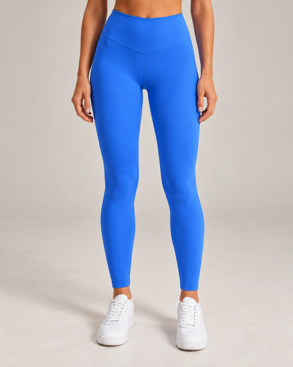 Sportset Dames Sport-bh en Legging, Squatproof, Levendig blauw, leggingdetail, Pulsen Fit