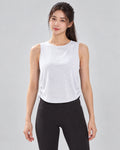 Losvallende Sporttop Dames met Racerback Sport Tanktop, Wit, vooraanzicht, Pulsen Fit