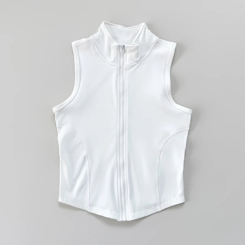 Slim-fit Sporttop met Rits en Opstaande Kraag – 82% nylon, 18% elastaan – Pulsen Fit