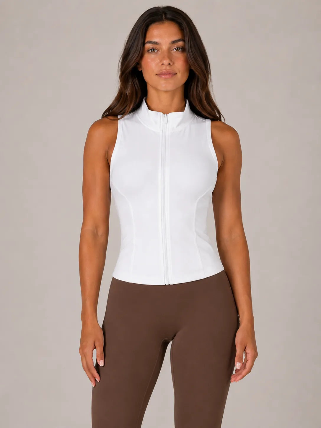 Slim-fit Sporttop met Rits en Opstaande Kraag – Pulsen Fit (2)