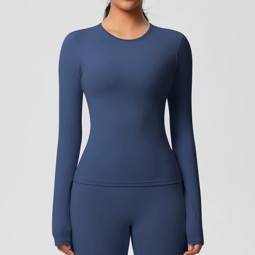 Sneldrogende Sporttop met Lange Mouwen – 82% nylon, 18% elastaan – Pulsen Fit