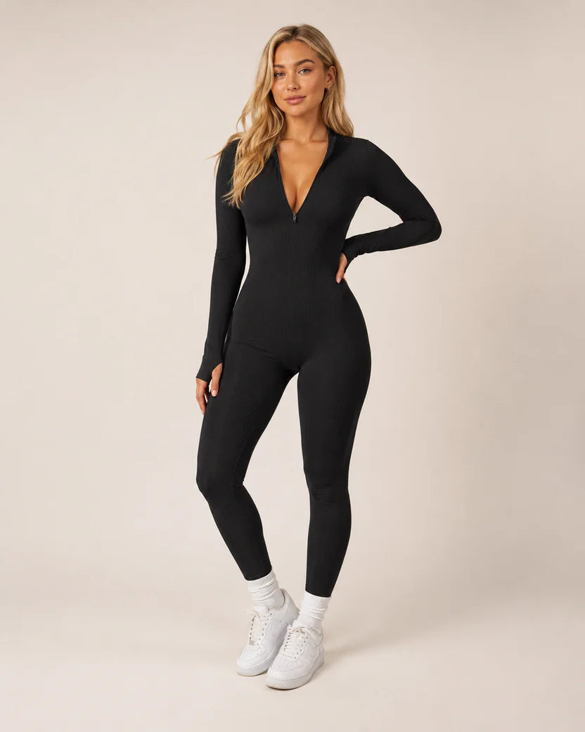 Thermische Sport Jumpsuit met Lange Mouwen – 88% nylon, 12% elastaan – Pulsen Fit